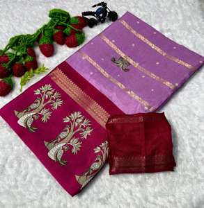 Sari de Seda Premium Saurya Life Style con Pallu Peshwai, Diseño de Doble Borde Zari, Tradicional para Fiestas, Todas las Temporadas, Secado Rápido - Product Image 3