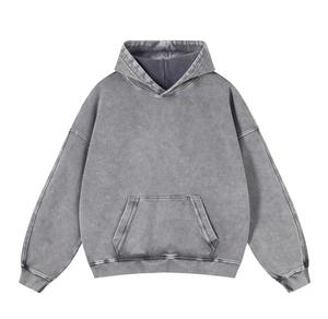 Fabricante de Sudaderas con Capucha Extra Grandes Personalizadas OEM, Sudadera con Capucha 100% Algodón, Lavado Ácido, Alta Calidad, Estilo Vintage, 420 Gsm, para Hombre - Product Image 2