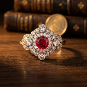 Classic Style Women's 925 Silver <b>Cocktail</b> <b>Ring</b> with 4-Layer Rhodium Plating Pink Lab Created Stone Fashionable <b>Ring</b> Design - Product Image 5