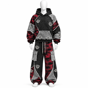 Ensemble de survêtement pour homme en coton 100% avec strass de qualité supérieure, personnalisable par le fabricant - Product Image 2
