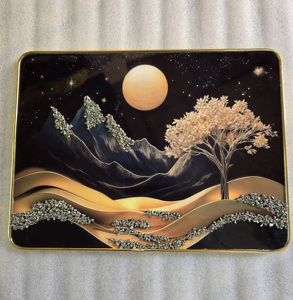 Cuadro de Pared con Pirita de Cristal, Diseño de Bosque con Salpicaduras de Color, Arte Abstracto con Piedras de Cristal, Pintura de Árbol Arcoíris con Piedras Decorativas - Product Image 6