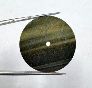Œil de tigre vert naturel 31,5 mm, 1,5 mm d'épaisseur, coupe plate, qualité excellente, pierre lâche pour la fabrication de bijoux, cadran de montre, livraison gratuite - Product Image 4