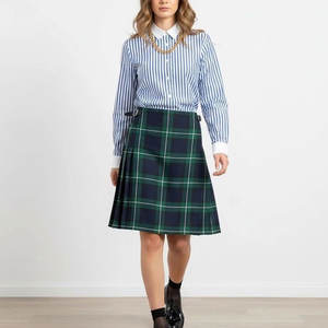 Jupe plissée rétro à carreaux vert-noir motif tartan MacKenzie, kilt traditionnel pour filles 2026 - Product Image 1