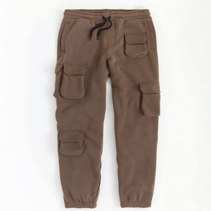 Pantalon de jogging personnalisé épais pour homme, 100 % coton, style cargo, taille haute, avec cordon de serrage, décontracté, streetwear - Product Image 1