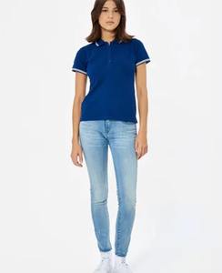 Polo pour femme en piqué de qualité supérieure, polo décontracté chic pour femme, polo respirant en mélange de coton pour femme - Product Image 2