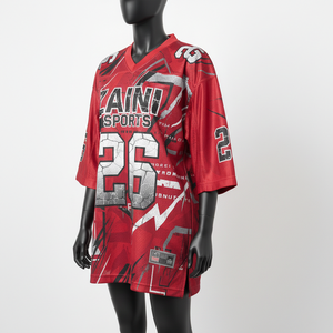 Camiseta de Fútbol Femenina Premium, 160 GSM, Malla de Poliéster Transpirable, Impresión por Sublimación, Logotipo Personalizado, Roja, Camiseta de Fútbol Femenina de Algodón - Product Image 4