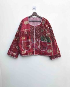 Handmade Floral Embroidered <b>Kantha</b> <b>Jacket</b> for Women Japanese Style Winter Coat Cotton <b>Kantha</b> <b>Jacket</b> <b>Kantha</b> <b>Jacket</b> - Product Image 1