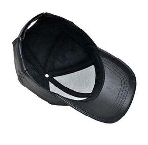 6-Panel Shiny Classic Black Corduroy Baseball <b>Caps</b> with Leather Touch Fitted Breathable <b>Waterproof</b> Unisex Sports Animal Print - Product Image 5
