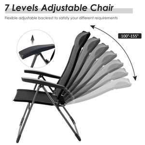Set di 2 Sedie da Pranzo Portatili per Patio con Poggiatesta Regolabili e Design Pieghevole - Product Image 4