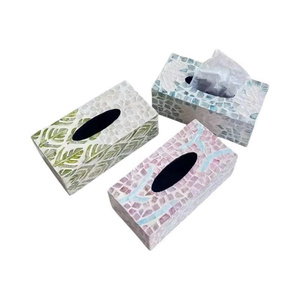 Modern Patterned <b>Tissue</b> <b>Box</b> Covers with Leaf and Mosaic Designs Free Standing Paper <b>Tissue</b> <b>Holder</b> for Home Decor - Product Image 2