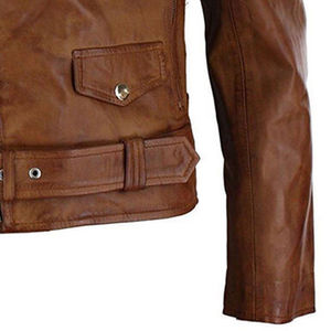 แจ็คเก็ตมอเตอร์ไซค์หนังแท้คุณภาพสูงสุด แจ็คเก็ตขี่มอเตอร์ไซค์แบบคลาสสิก พร้อมอุปกรณ์ป้องกัน เสื้อโค้ทหนังสำหรับขี่มอเตอร์ไซค์ - Product Image 4