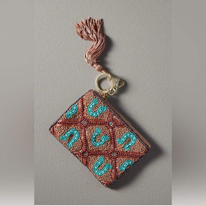 Custom Size Embroidered Beaded Pouch for Coins and <b>Jewelry</b> FLORAL DESIGN FD-210 with Intricate Design - Product Image 2