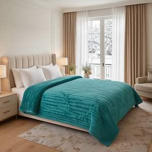 Couette double en polyester de luxe Monaco Rib 220x240 CM, patchwork, garnissage en microfibre, douce et chaude, pour la maison et l'hôtel - Product Image 3
