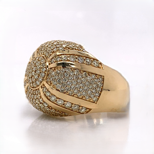 Luxury 18K Solid <b>Gold</b> <b>Cocktail</b> <b>Ring</b> Pave Round Diamond Men's Statement Jewelry - Product Image 1