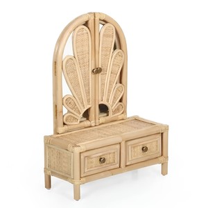 Dressing mirror desk modern kid room make up table cheap price rattan <b>vanities</b> for toddlers - Product Image 4