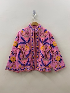 Chaqueta Bordada Floral Rosa Hecha a Mano para Mujer, Estilo Boho Chic, Abrigo con Bordados Vibrantes, Chaqueta Étnica Ligera - Product Image 4
