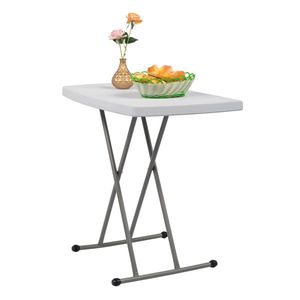 Tavolo da Giardino Sollevabile in HDPE Bianco 76*50*70.5cm, Arredo Esterno per Picnic, Centri Commerciali, Feste, Patii, Agriturismi, Camere da Letto - Product Image 5