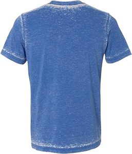 เสื้อยืดคอกลมแขนสั้นผู้ชาย สีน้ำเงินฟอก ผ้าฝ้าย 100% ทรงปกติ สวมใส่สบาย พิมพ์ลายโลโก้ด้านหน้าด้วยเทคนิคซิลค์สกรีน - Product Image 2