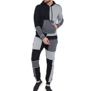 Custom <b>Men</b> Color Block Patchwork Tracksuit Hooded Sweatshirt <b>Joggers</b> 2 Piece Set <b>Slim</b> <b>Fit</b> Streetwear Casual <b>Men</b> Sweatsuit - Product Image 1