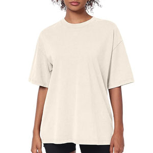 Camiseta Gráfica de Color Sólido para Mujer, Talla Grande, Cuello Redondo, Transpirable, 100% Algodón, Estilo Casual, Verano, Ecológica, Secado Rápido, Personalizada - Product Image 2