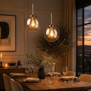 Modern Creative Simplicity Nordic Glass Ball Pendant Light for Coffee Shop Corridor Bedroom Pendant Lamp Indoor Ceiling Lamp - Product Image 1