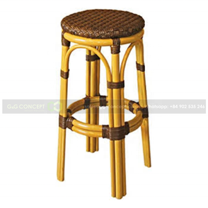 Taburetes de bambú Tiki con cojín, taburete de barra de bambú suave, con cojín de diseño moderno, precio barato, venta al por mayor - Product Image 1