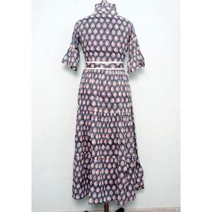 Elegante Vestido de Algodón para Mujer, Estilo Boho, Hecho a Mano, Vintage, Floral, para el Día, con Mangas de Campana, Midi, Maxi, Largo, Informal - Product Image 6