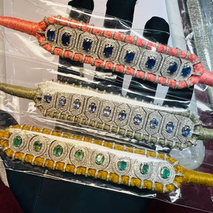 กำไลข้อมือสำหรับผู้หญิงสุดหรู ทำจากเงินแท้ 925 ประดับมรกตแทนซาไนต์และไพลินสีน้ำเงิน พร้อมเพชรธรรมชาติ - Product Image 1