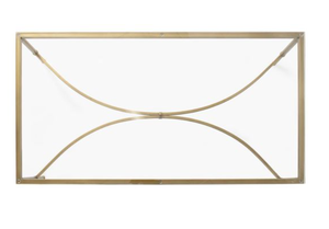 Mesa de Centro Moderna Rectangular con Tapa de Vidrio y Marco de Metal, Mesa de Salón con Aspecto de Mármol - Product Image 4