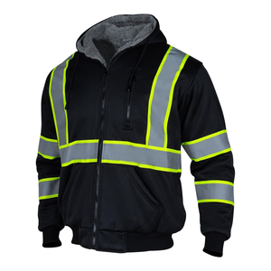 Custom Hi <b>Vis</b> Winter Class 3 <b>High</b> Visibility <b>Jacket</b> <b>Orange</b> Lined Fleece Work Reflective Safety Sweatshirts Safety Wear - Product Image 5