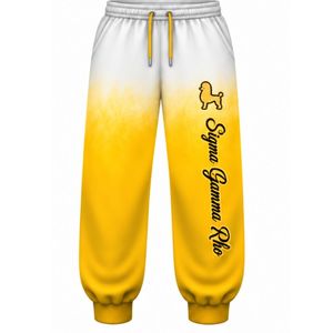 Conjunto Deportivo Oversize con Gráficos para Mujer Sigma Gamma Rho, Sudadera con Capucha y Pantalones Jogger Tie Dye Blanco y Dorado, Personalizado para Hermandad Griega, Estilo Casual Urbano - Product Image 4