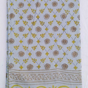 Indian Women's Floral Hand Block Printed Pure Cotton Sarong <b>Large</b> Beachwear Cover-up for Bikini <b>Scarf</b>-Style Swimsuit Wrap - Product Image 2