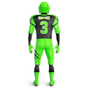 Uniforme de Fútbol Americano Hunters para Hombre, Conjunto de Jersey y Pantalones de Manga Larga, Impresión Sublimada, Absorbente de Humedad, Ajustado, 100% Poliéster - Product Image 1