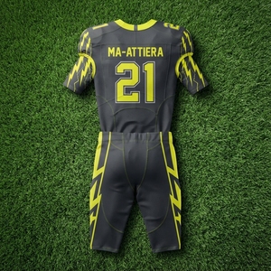 Custom Black Lime American Football Uniform <b>Padded</b> Jersey <b>Pants</b> Set Team Sports Apparel - Product Image 5