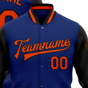 Veste universitaire personnalisée pour homme, 100 % polyester, style décontracté, veste de baseball de type Letterman avec bordure côtelée, poches et boutons-pression sur le devant - Product Image 2