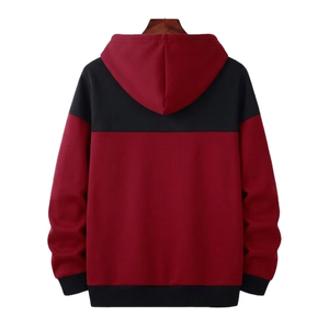 เสื้อฮู้ดดี้ผ้าฝ้ายหนานุ่มสำหรับผู้ชาย แบบทูโทนตัดต่อสีสไตล์สตรีทแวร์ ทรงหลวมไหล่ตก พร้อมปักโลโก้ตามสั่ง - ไมคา คอร์ปอเรชั่น - Product Image 3