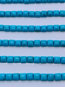 Cabochon carré en turquoise naturelle de qualité supérieure, 3x3 mm, coupe lisse, pierre précieuse en vrac pour la fabrication de bijoux - Product Image 2