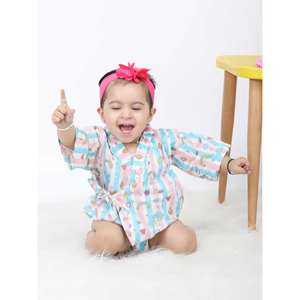 ชุดกิโมโนลายพิมพ์ลายทางลายยูนิคอร์นสีชมพู - Product Image 1