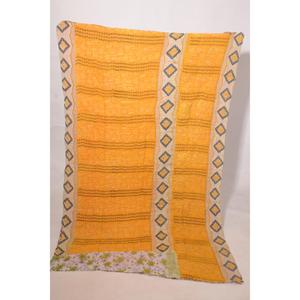 Vintage Kantha <b>Quilt</b> Cotton <b>Handmade</b> Reversible Gudri Throw Blanket Bedspread for Bedroom Living Room - Product Image 2
