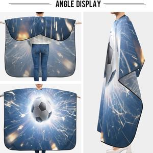 Cape de Coiffure Professionnelle Imperméable en Polyester pour Barbier et Salon, Personnalisable par Sublimation, Fermeture au Cou, Noire - Product Image 1