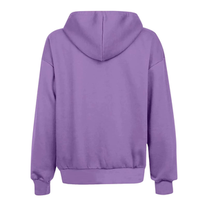 <b>Women</b> Oversized Relaxed Fit Zip <b>Hoodie</b> Solid Color Kangaroo Pocket Casual Sweatshirt Eco-Friendly Breathable Front Wholesale - Product Image 6