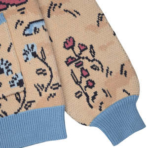 Pull élégant à col en V long et boutonné, orné de perles, respirant, pour femme, tricot décoratif chic, idéal pour invitées de mariage - Product Image 5