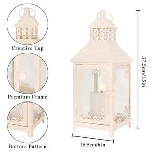 Farol Decorativo para Velas, Estilo Vintage, Farol Colgante de Metal, Portavelas para Eventos en Interiores y Exteriores, Fiestas y Bodas - Product Image 2