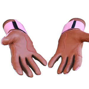 Custom Pink & Brown Leather Ambidextrous Breathable Durable Batting Gloves for Adults-Ergonomic Flexible Fit - Product Image 3