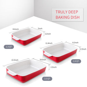 Bandeja para Hornear Multiusos, Apta para Horno, Resistente a Altas Temperaturas, Apta para Lavavajillas, de Cerámica, Forma Rectangular, Elegante para Servir - Product Image 3