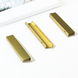 Wholesale Price Brushed Gold Aluminum Cabinetry Handles <b>U</b>-Shape Minimalist Drawer Pull for Kitchen Cupboard Bathroom Furniture - Product Image 4