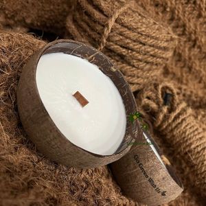 BOUGIE EN CIRE DE NOIX DE COCO NATURELLE BOUGIE EN CIRE DE SOJA ÉCOLOGIQUE/DÉCORATION CADEAU BOUGIE DE NOIX DE COCO/BOUGIE COCO PARFUMÉE DU VIETNAM - Product Image 6
