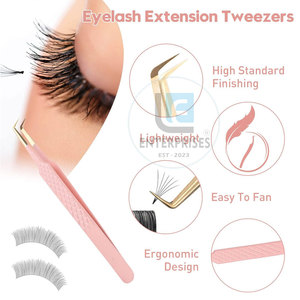 Outils de beauté en acier inoxydable de qualité supérieure, pinces pour extensions de cils avec un design unique, réutilisables et durables - Product Image 4