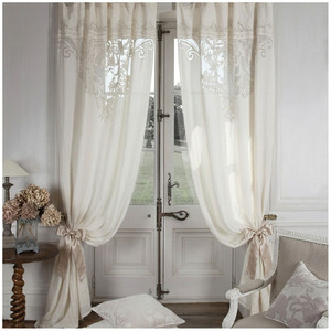 Custom Wholesale Embroidery Modern Flower Pattern Blackout High Shading Linen <b>Curtain</b> Ribbon Full Sizes for Door <b>Window</b> Home - Product Image 1