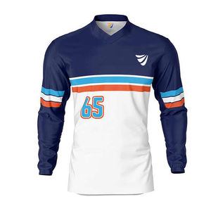 Jersey de Carreras al por Mayor, Diseño Personalizado, 100% Poliéster/Malla, Ligero, Transpirable, Estampado, Jersey de Motocross de Manga Larga - Product Image 1